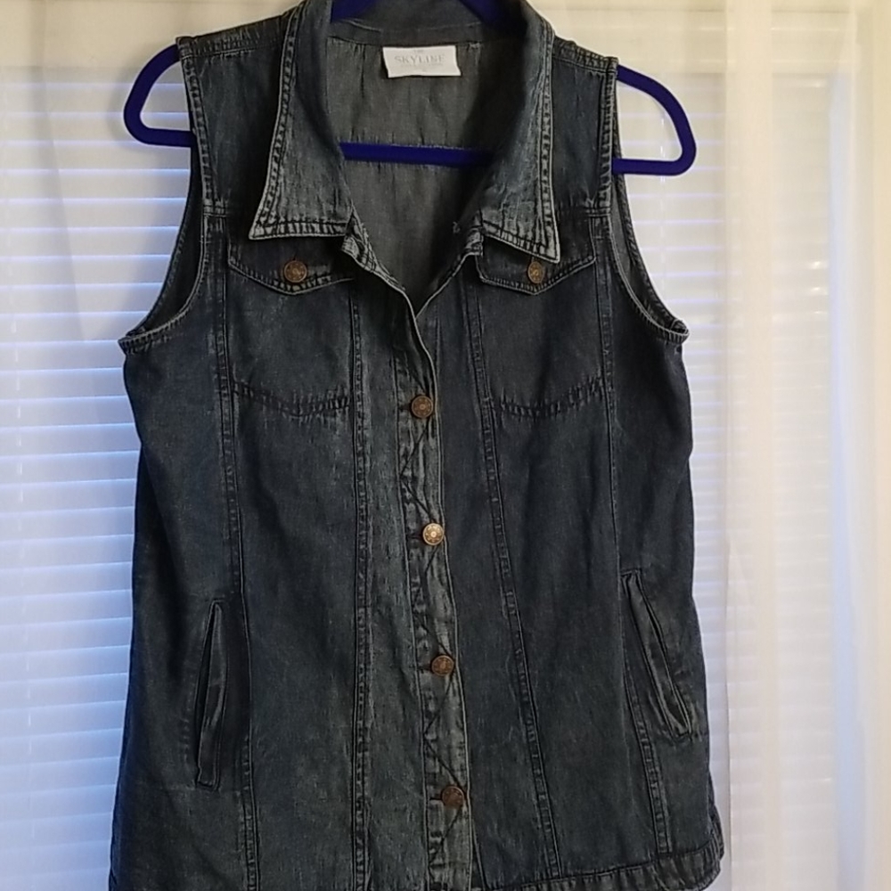 Cap Sleeve Denim Vest